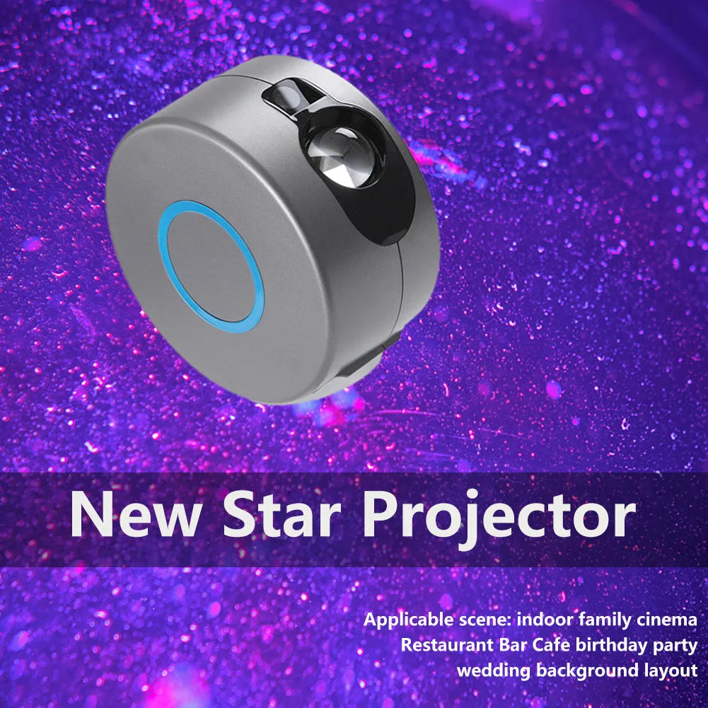 Grey starry sky projection lamp with laser and LED lighting for indoor events
