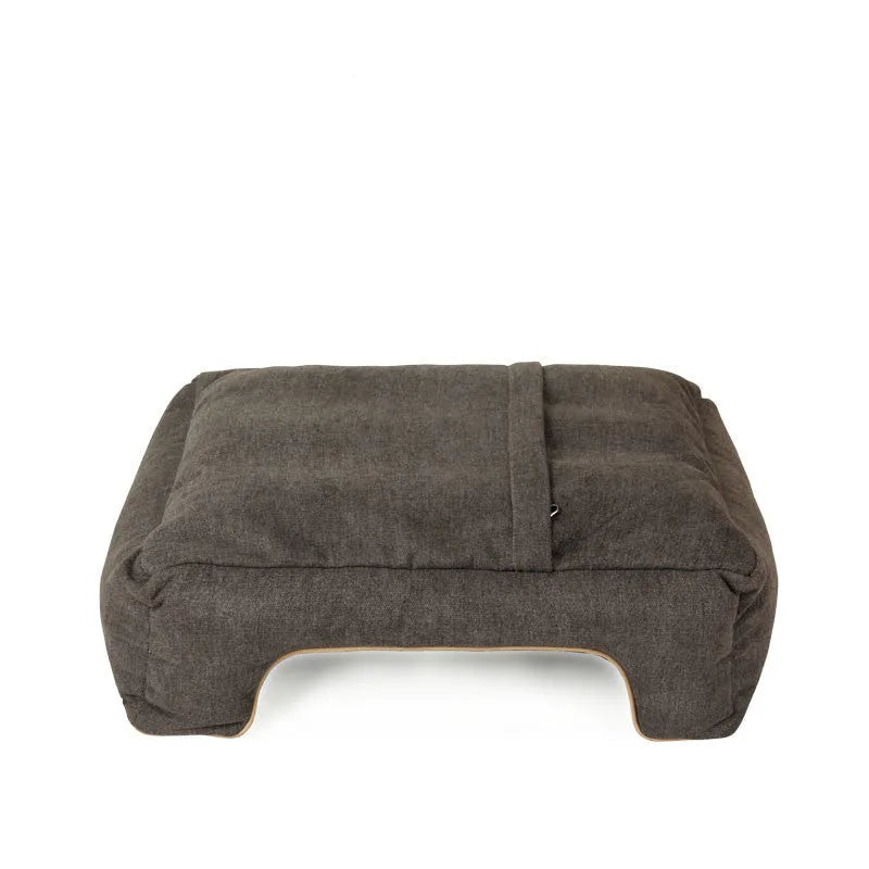 Small dog bed with grey fabric and removable cover, bite-resistant and dirt-resistant, size M