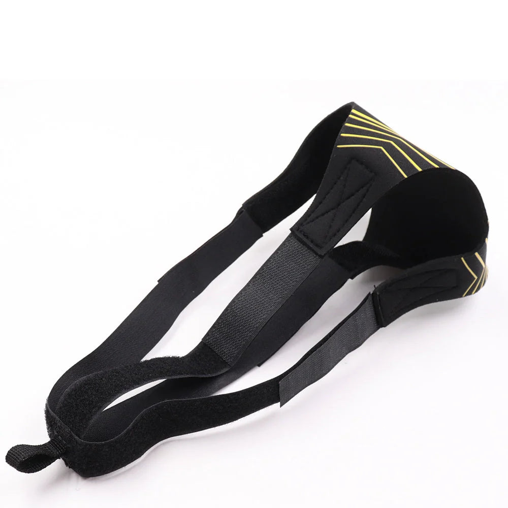 Adjustable soccer trainer with elastic strap for skill development