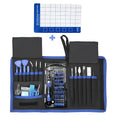 80-in-one multi-function screwdriver set with chrome vanadium steel bits, magnetic handle, and prying tools on a grey background