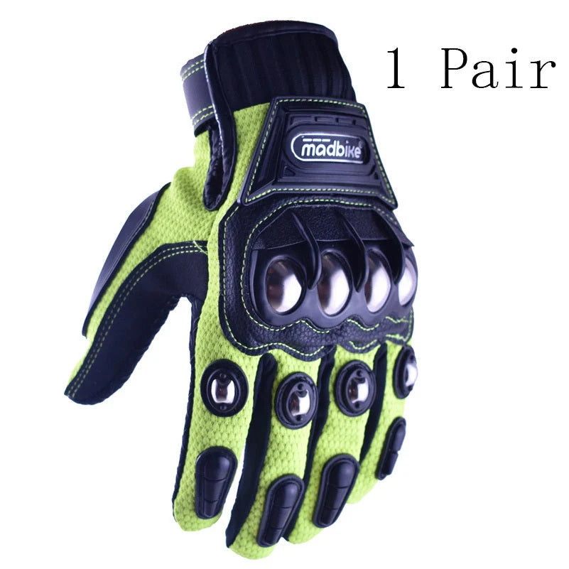 Alloy protective off-road motorcycle gloves with anti-skid palm design