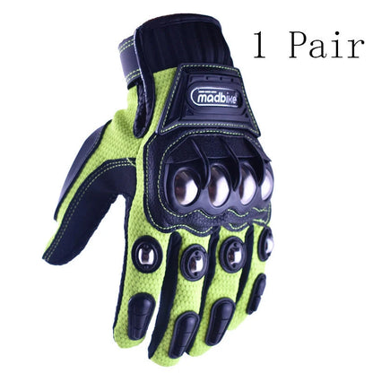 Alloy protective off-road motorcycle gloves with anti-skid palm design