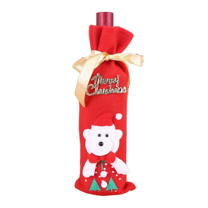 Festive Christmas wine bottle socks in vibrant holiday designs