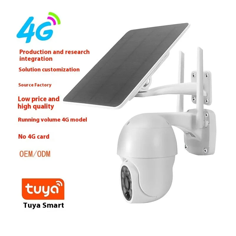 Graffiti solar surveillance camera outdoor IP66 waterproof 4G 2-inch ball camera