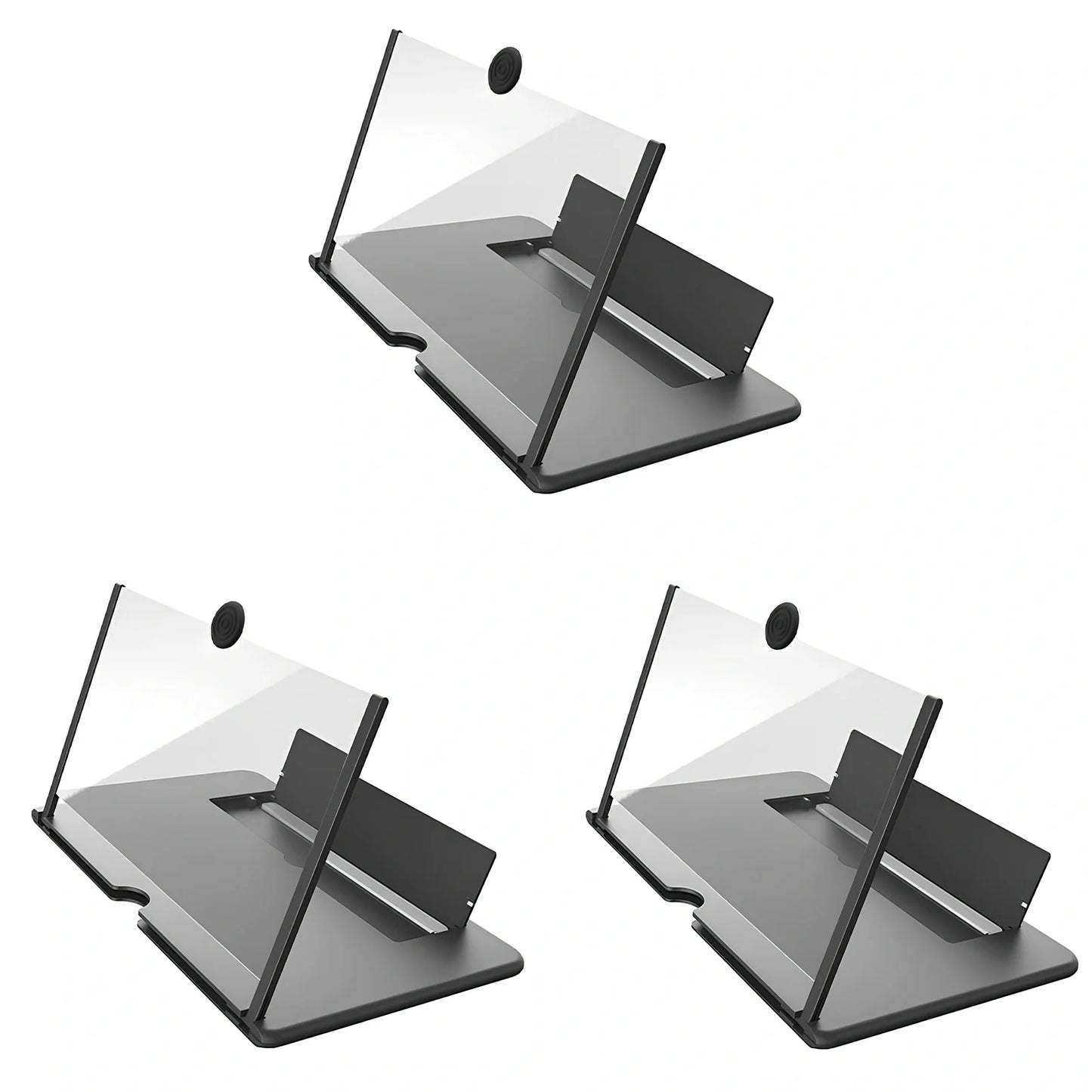 12-inch foldable mobile phone screen magnifier with 3-4x magnification in black colour