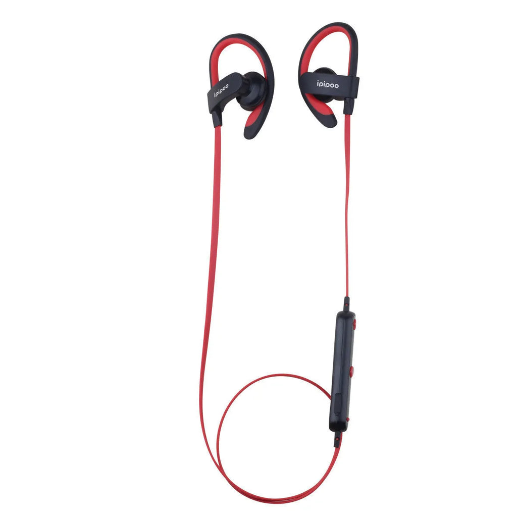 Blue wireless sports headphones with earplug design shown from the side.