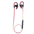 Blue wireless sports headphones with earplug design shown from the side.