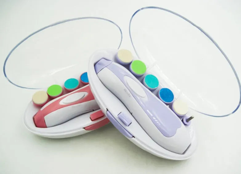 Pink and blue ultra-quiet baby nail polisher with night light for newborns