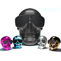 Limited edition skull-shaped wireless Bluetooth speaker in various colours with portable design