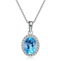 925 sterling silver geometric blue topaz jewellery set including earrings, ring, pendant and necklace