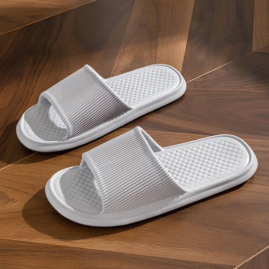 Summer slippers with rhombus pattern and non-slip foam soles for indoor wear