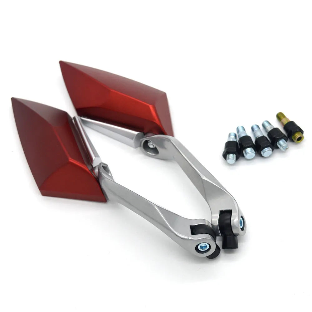 KOSO rhombus aluminum motorcycle rearview mirror 14cm long 5cm wide black