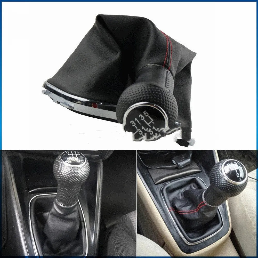 Volkswagen Mk4 gear shifter handle with silver frame and black lines for 6-speed manual transmission
