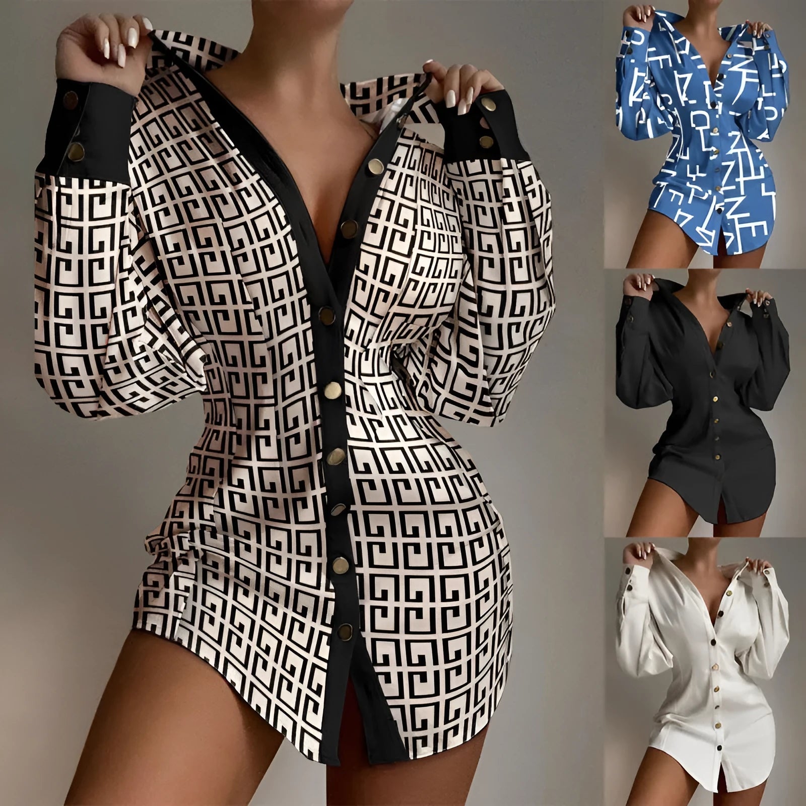 Women's waist-control shirt with decorative fasteners in matel silk fabric, art retro Hong Kong style