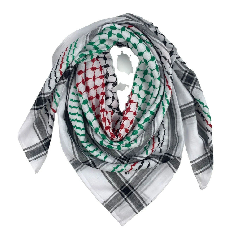 Keffiyeh jacquard square scarf 140cm polyester men's headscarf Middle Eastern style