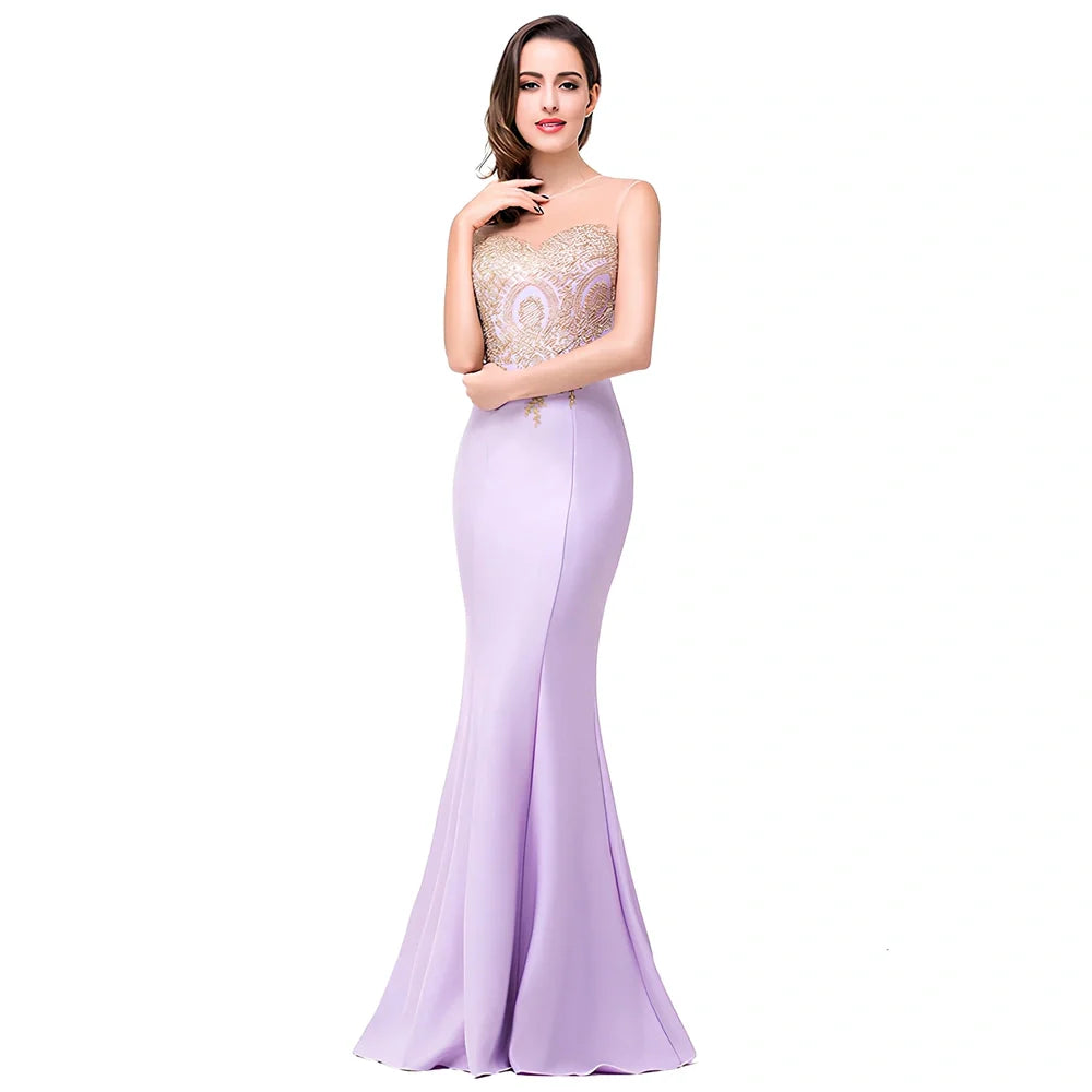 Women's black fishtail maxi dress with 20 cm hollow back applique and 100 cm length in size M