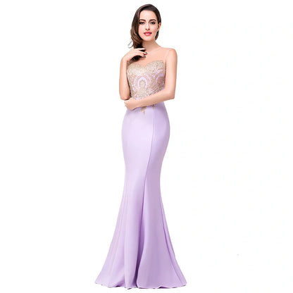 Women's black fishtail maxi dress with 20 cm hollow back applique and 100 cm length in size M