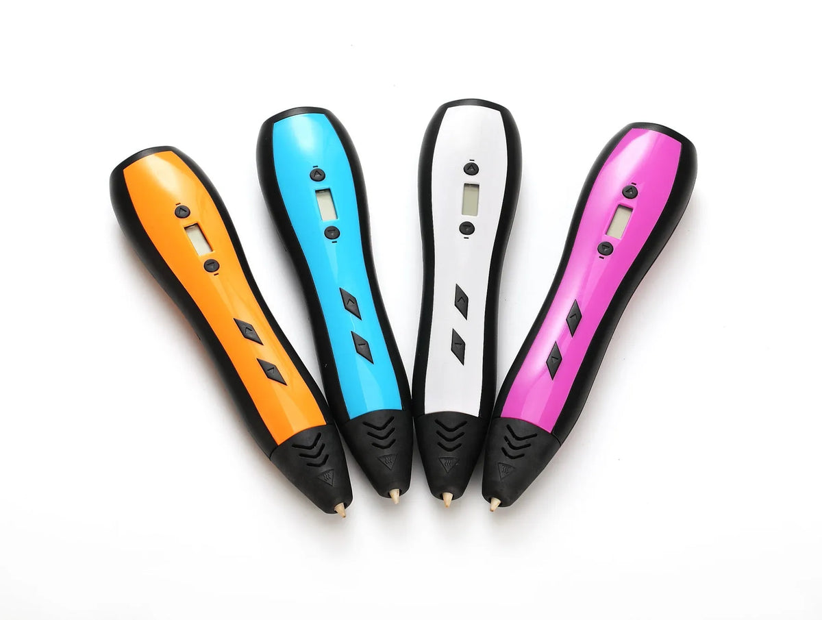 Children's 3D printing pen in blue with LCD screen and ceramic nozzle for ABS PLA filament