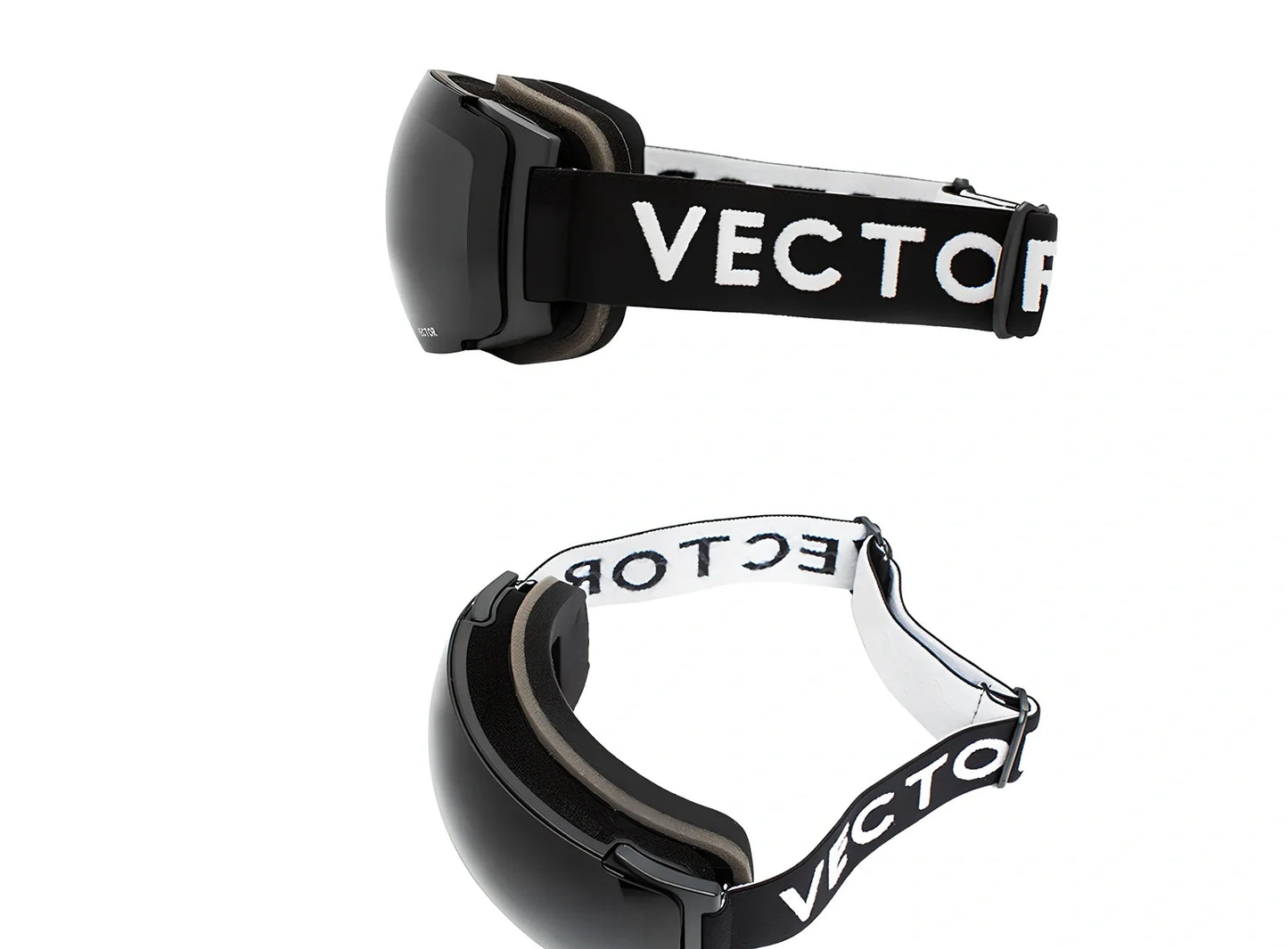 Compass blue ski goggles with double-layer anti-fog spherical lenses and magnetic attachments for men and women