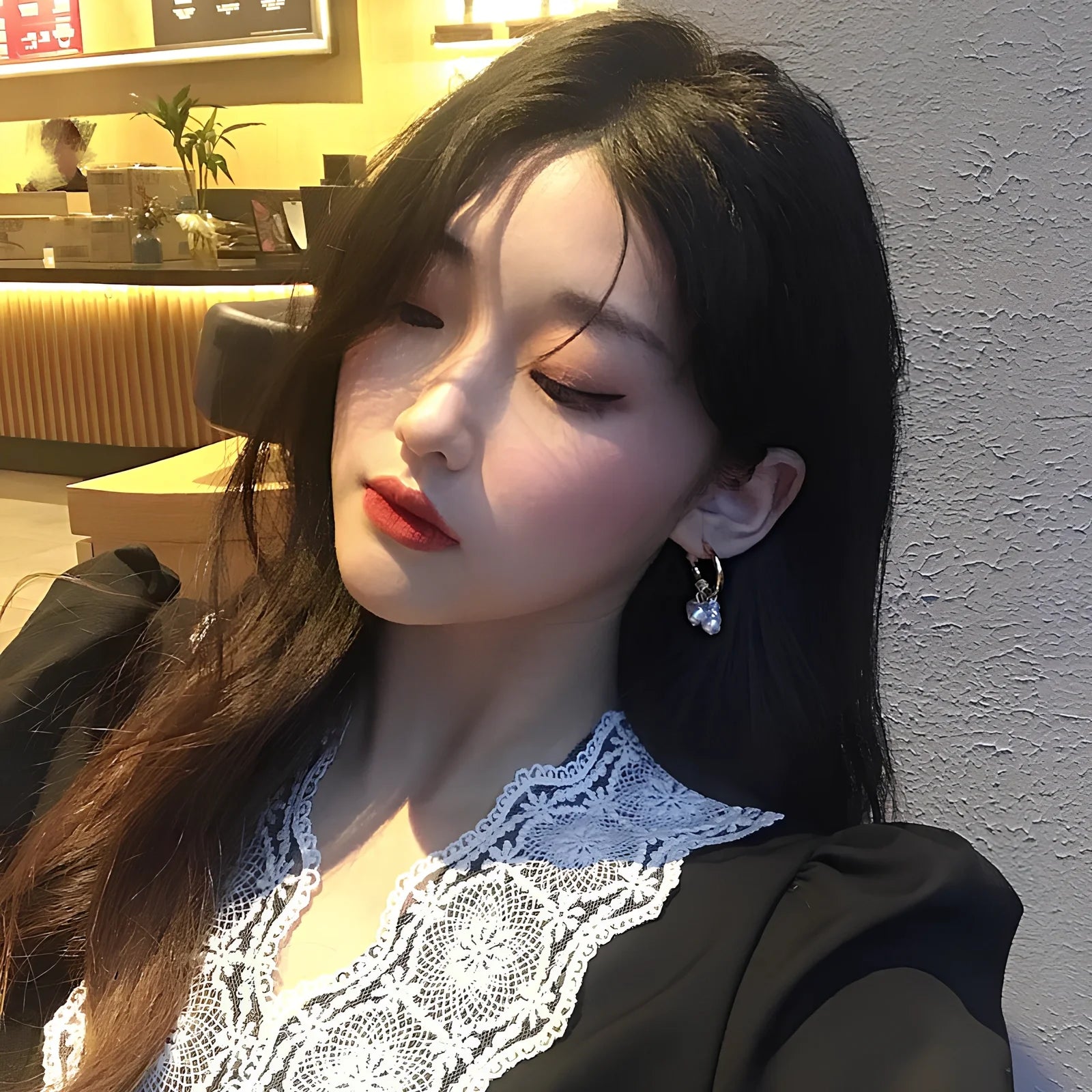 Women's gold pearl tassel earrings with geometric alloy design and electroplated finish, simple drop style for events