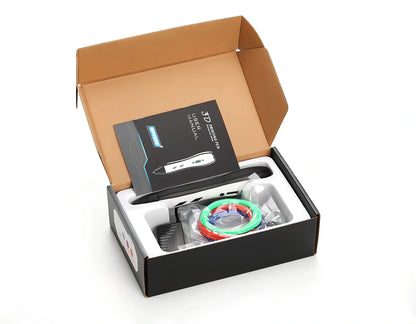 Blue children's 3D printing pen with LCD screen, 188x42x29mm size, 65g weight, 0.7mm nozzle for 1.75mm filaments