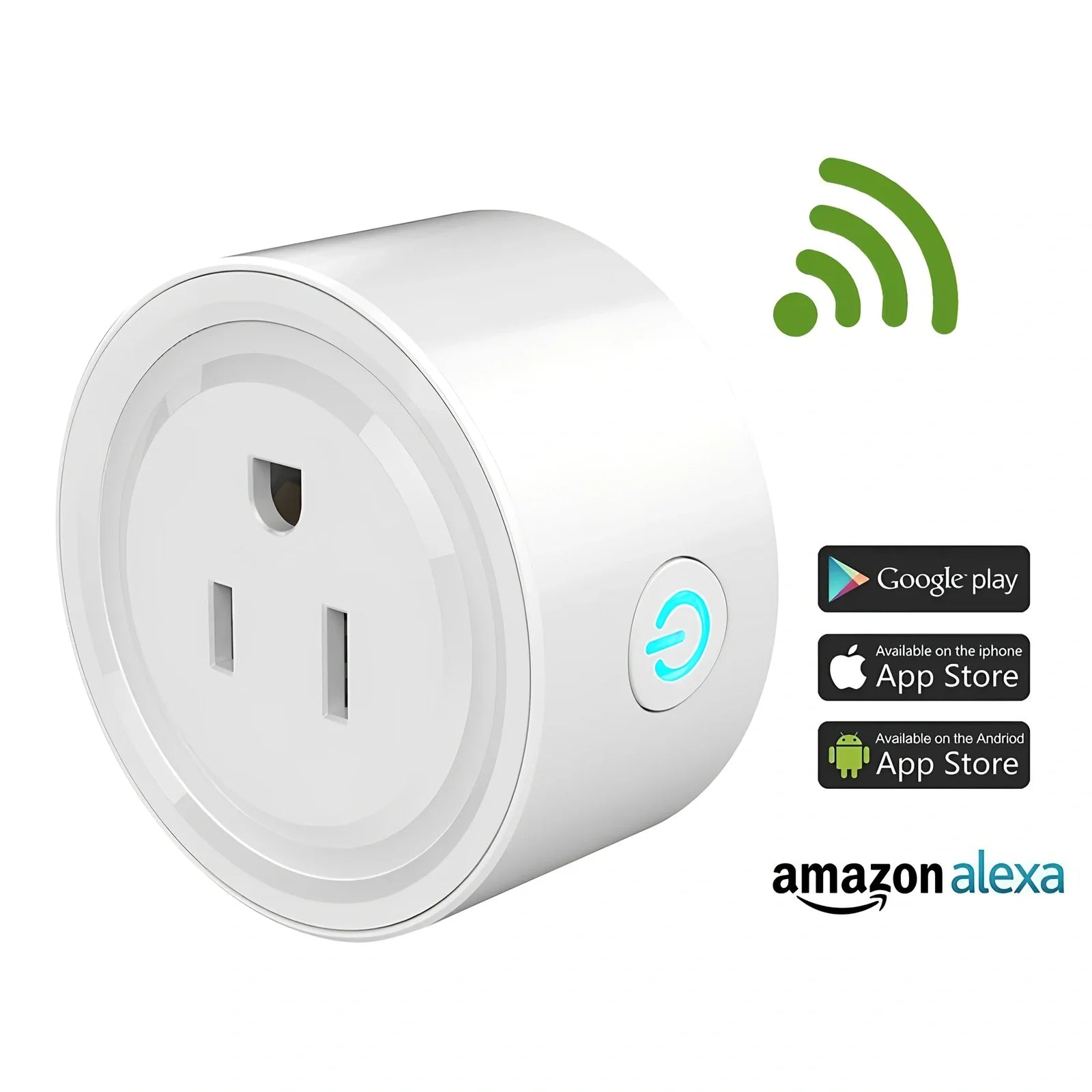 UK three-pin WIFI smart plug adapter with four outlets and USB ports for remote control via app or Alexa