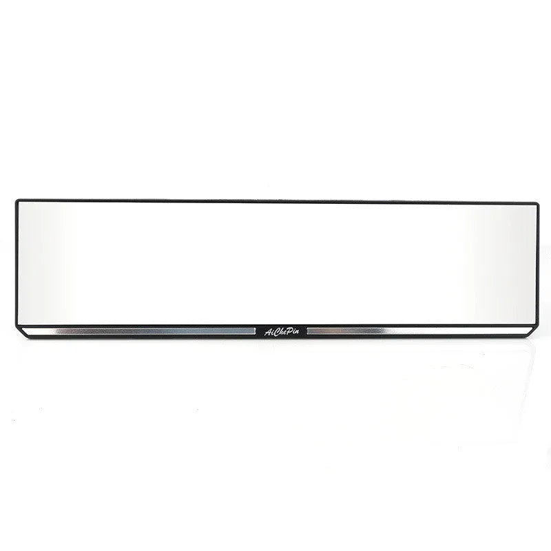 White ABS interior rearview mirror with high definition glass lens, 305x80mm, for cars