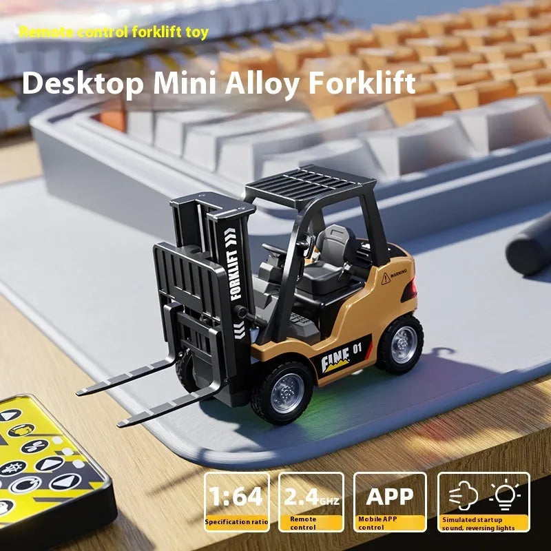 1:64 scale Bluetooth remote control alloy forklift model with mobile app control