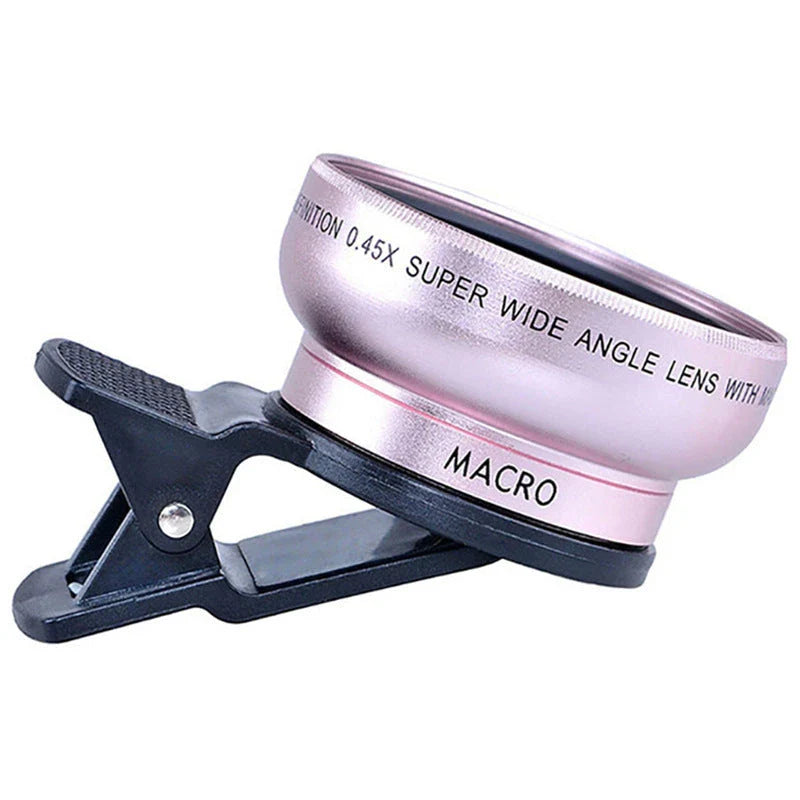 Universal HD mobile phone lens combo with wide-angle and macro capabilities