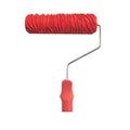 Red rubber texture paint embossing roller for creating patterned wall effects