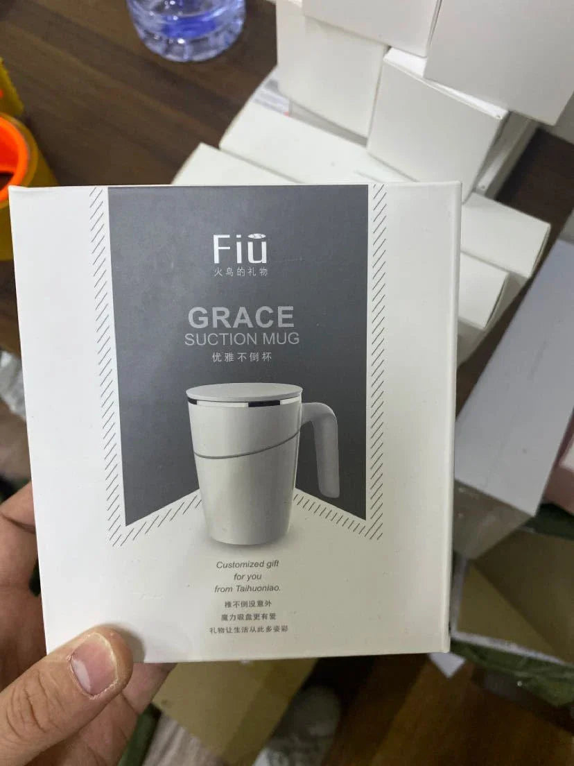 470ml Magic Suction Cup in white with double insulation and spill-proof base