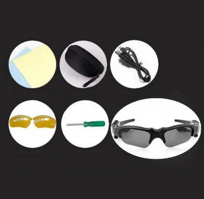 Bluetooth 5.0 smart sunglasses with wireless headphones and polarized lenses
