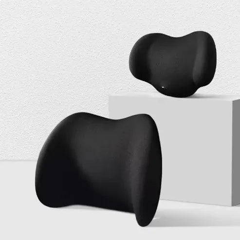 Memory cotton car cushion set showing headrest and back support components in multiple colour options