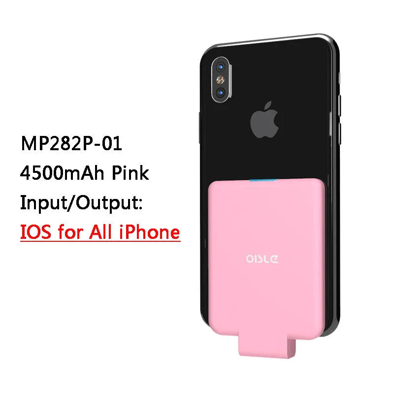 MP282P 4500mAh back clip battery pack in black white blue pink and red colour options