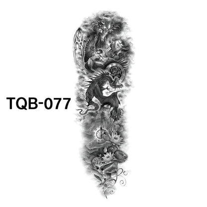 Waterproof full arm tattoo sticker with vibrant designs for temporary body art