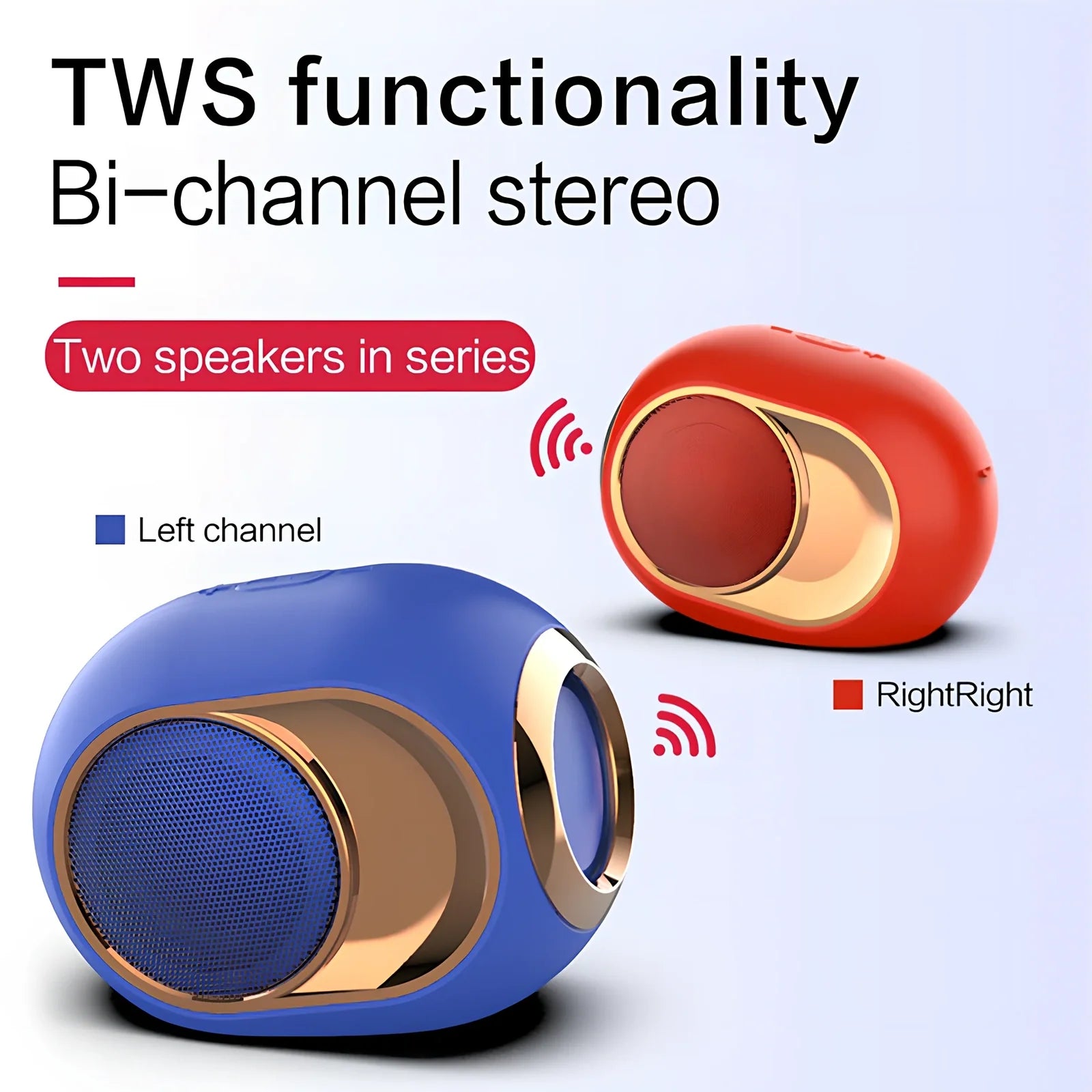 X6 Bluetooth speaker in black with 5W subwoofer, USB port, and 1200mAh battery for wireless audio