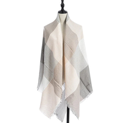 Women's double-sided Qicaigei scarf shawl in imitation cashmere, 140x140cm