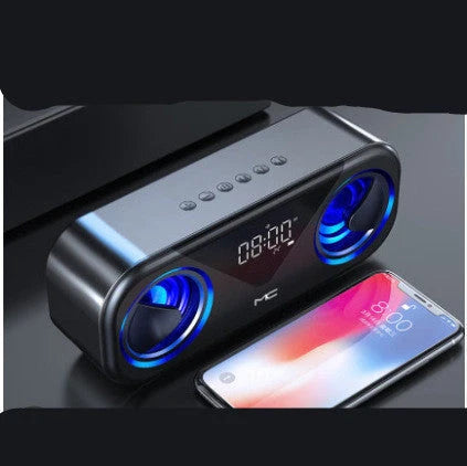 MC H9 Bluetooth speaker wireless alarm clock in black, gold, or white