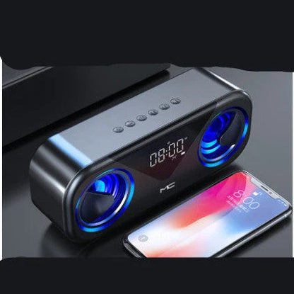 MC H9 Bluetooth speaker wireless alarm clock in black, gold, or white