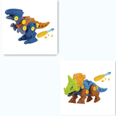 DIY dinosaur toy set for children's educational play, includes mechanical dinosaur and screwdriver