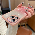 Ultra-thin transparent glitter phone case for iPhone with magnetic suction and multi-colour gradient finish.