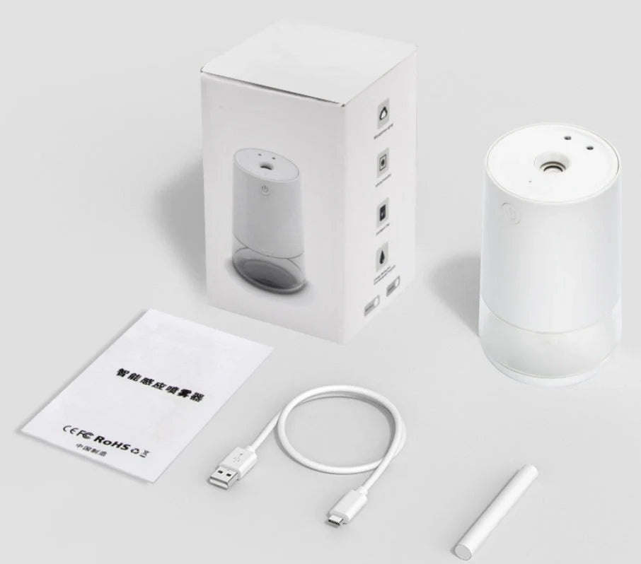 Portable Intelligent Sensing Automatic Alcohol Disinfection Sprayer MGS-9 in white