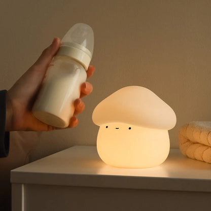 UNew Mushroom Night Lamp with warm white light and silicone base