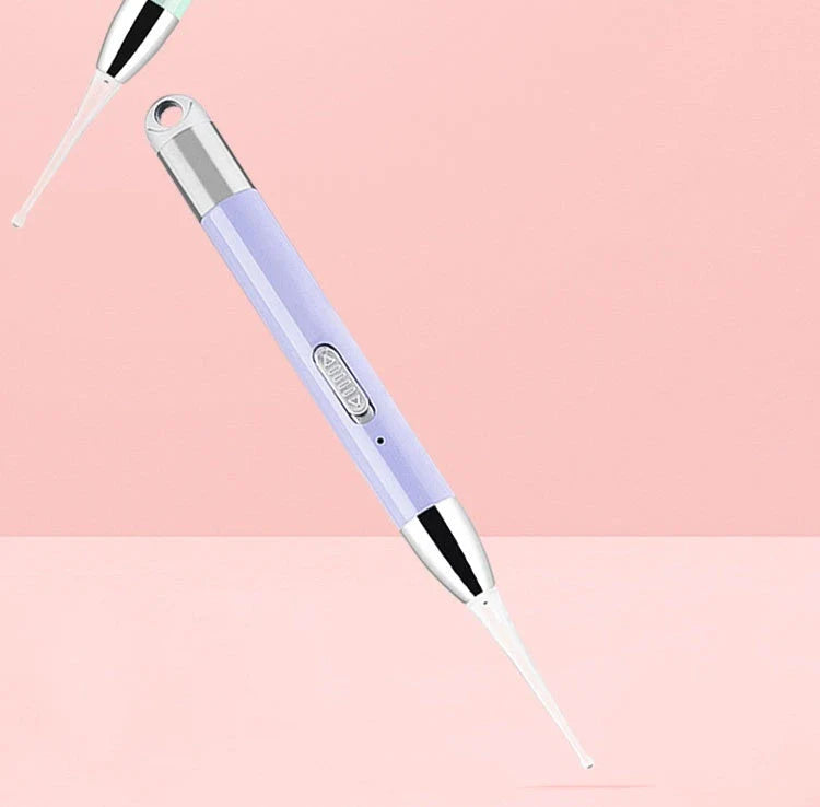 Children's rechargeable luminous ear pick in green and purple