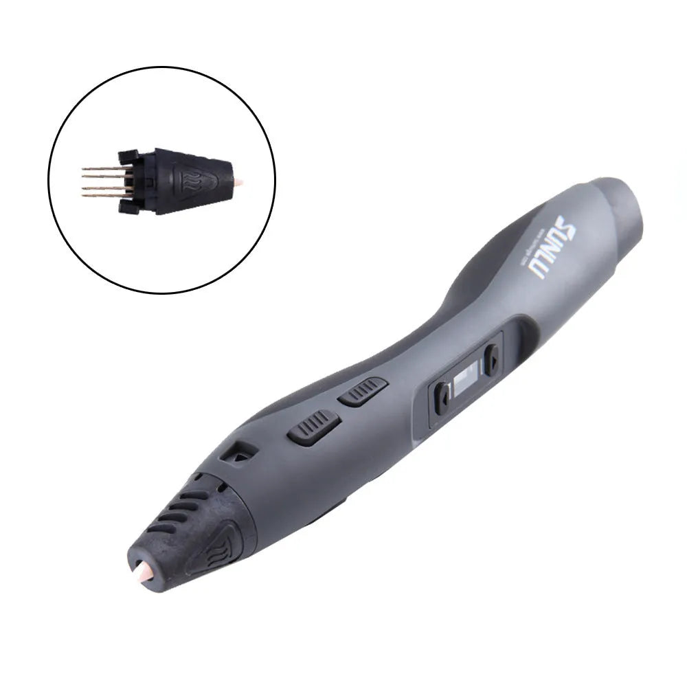 Plastic 3D printing pen 18cm long in black for 3D painting and graffiti