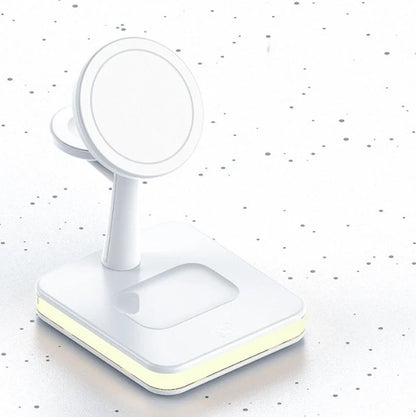 4 In 1 Magnetic Wireless Charger Stand Fast Charging Dock Station in white and black