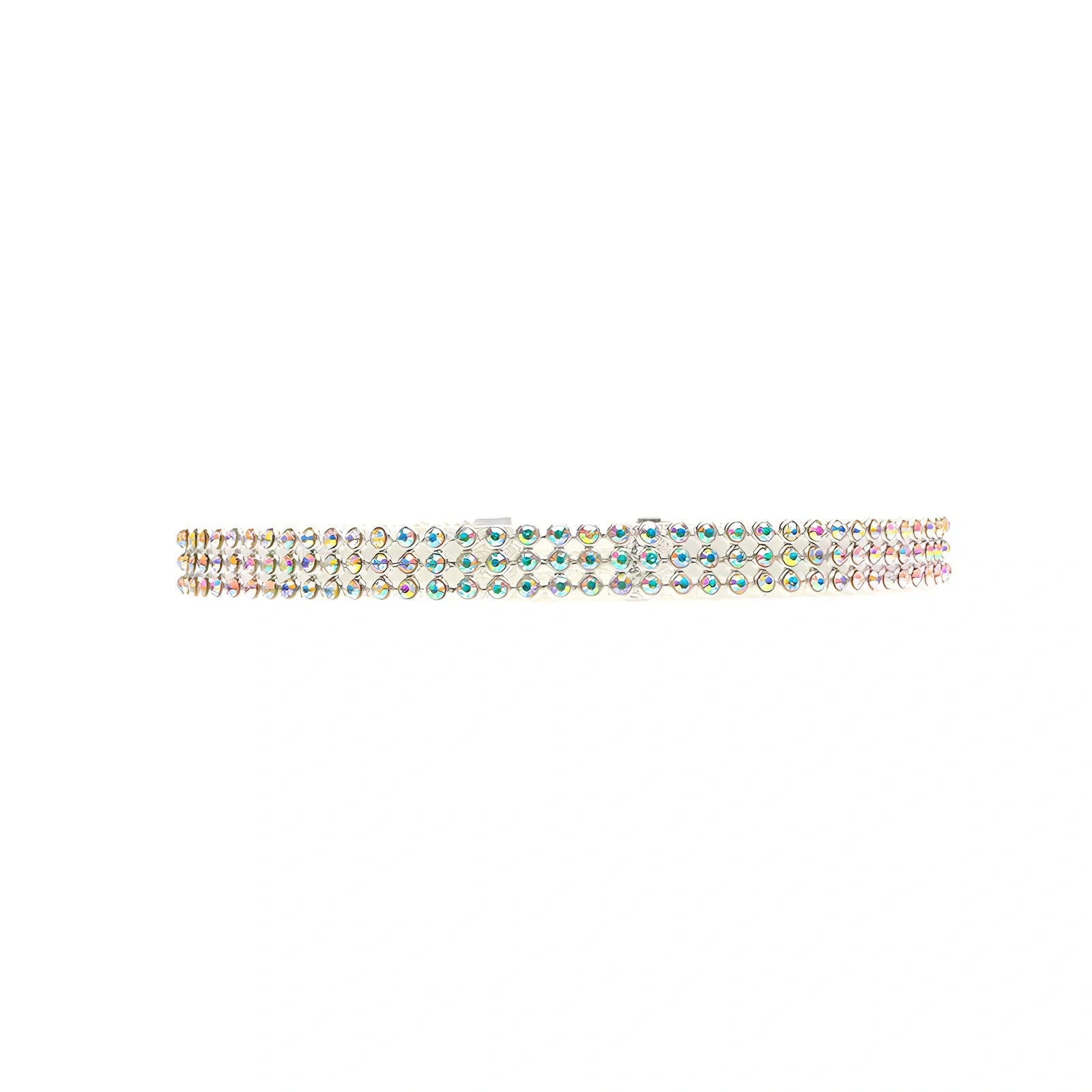Women's full crystal rhinestone choker necklace, 29cm length with 10cm extension, multicolor or white options in 1-2.5cm widths