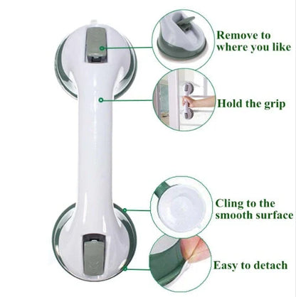 ABS suction cup bathroom handrail in green, blue, and purple for anti-slip safety