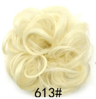 Synthetic wavy curly messy hair bun for women, 12cm diameter, high-temperature wire