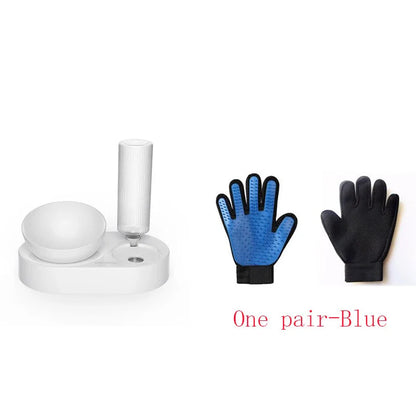 Double bowl automatic pet drinking and feeding bowl with water dispenser